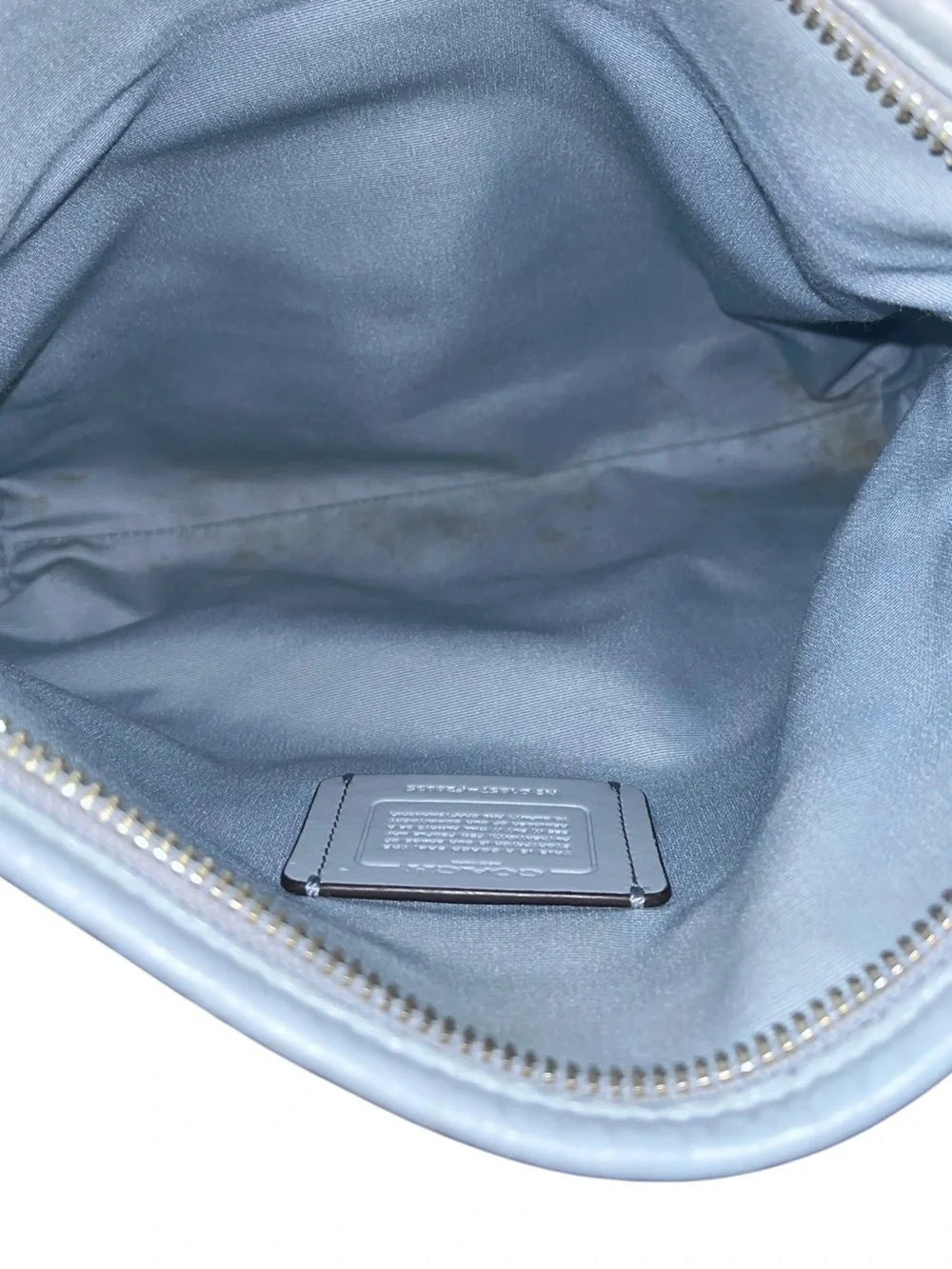 Coach Light Blue Pebbled Leather Crossbody Bag